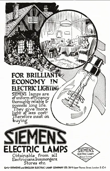 In the 1920s running five bulbs for a day cost an average person’s weekly wage
